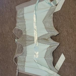 Corset, size small, baby blue, gray